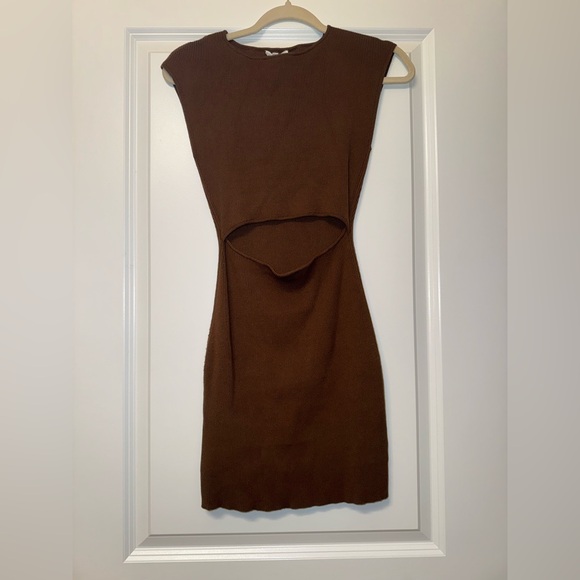 Chic Cut Out Brown Dress - Picture 1 of 5